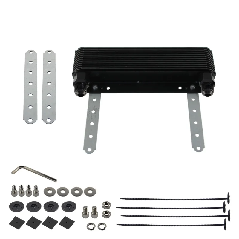 

Черный масляный радиатор с адаптером AN6/AN8/AN10/AN12, универсальный 12-рядный 24-пластинчатый трансмиссионный для VW Baja Bug Beetle, алюминий