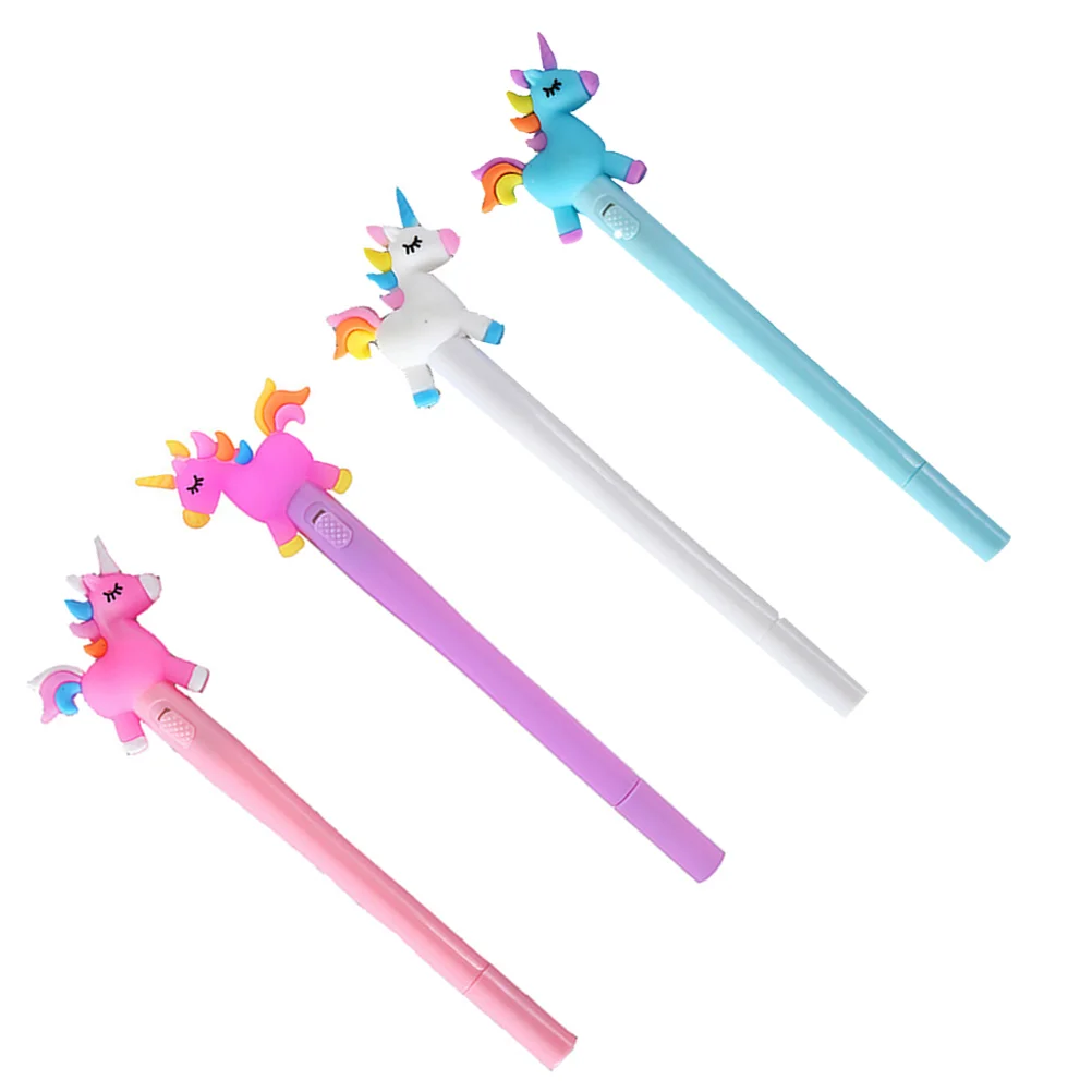 

4 Pcs Luminous Signature Pen Flashing Ink Pens Lovely Writing for Kids Students Animal