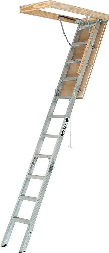 Aluminum Attic Ladder, 375-pound Capacity, 22 1/2