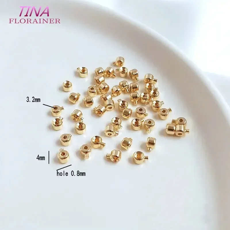 Wholesale Ball End Cap for Memory Wire,2.4x3MM 18K Gold Plated Brass Metal Crimp Beads End Beads Findings For Jewelry Making