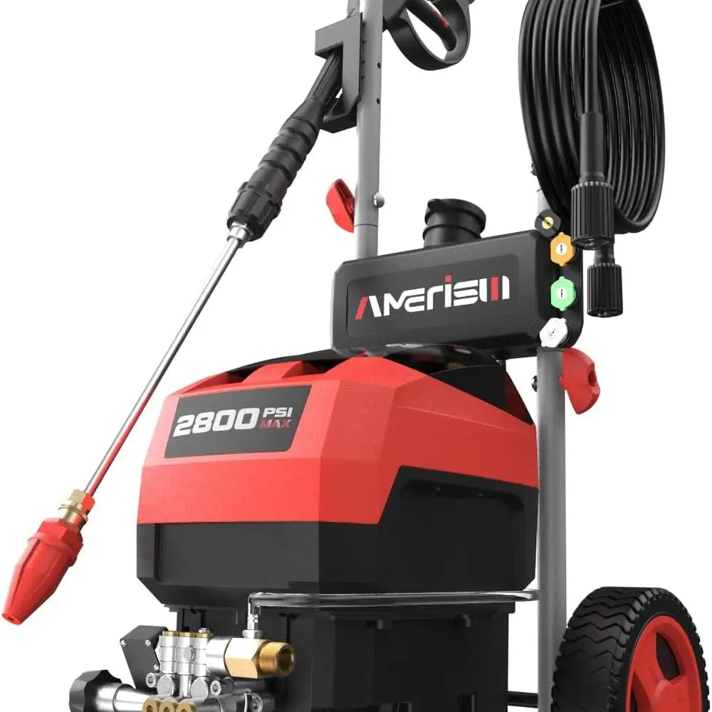 

Electric Pressure Washer, 2800 Max PSI and 2.0 GPM, Power Washer with Onboard Soap Tank, Spray Gun and 25 FT Hose, 5 Nozzle Set