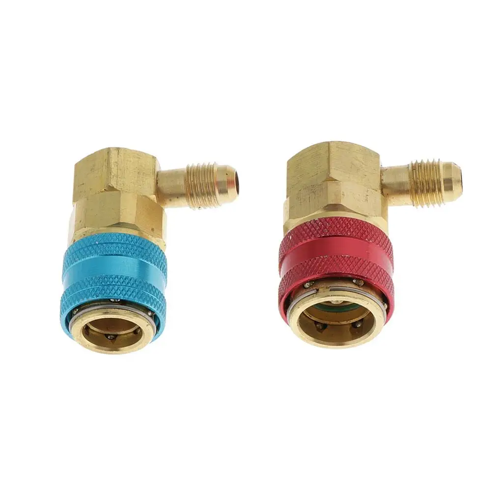 Refrigerant Ball Valve Accessory Brass Quick Coupling Connector Set for Car Air Conditioner R134a Tube
