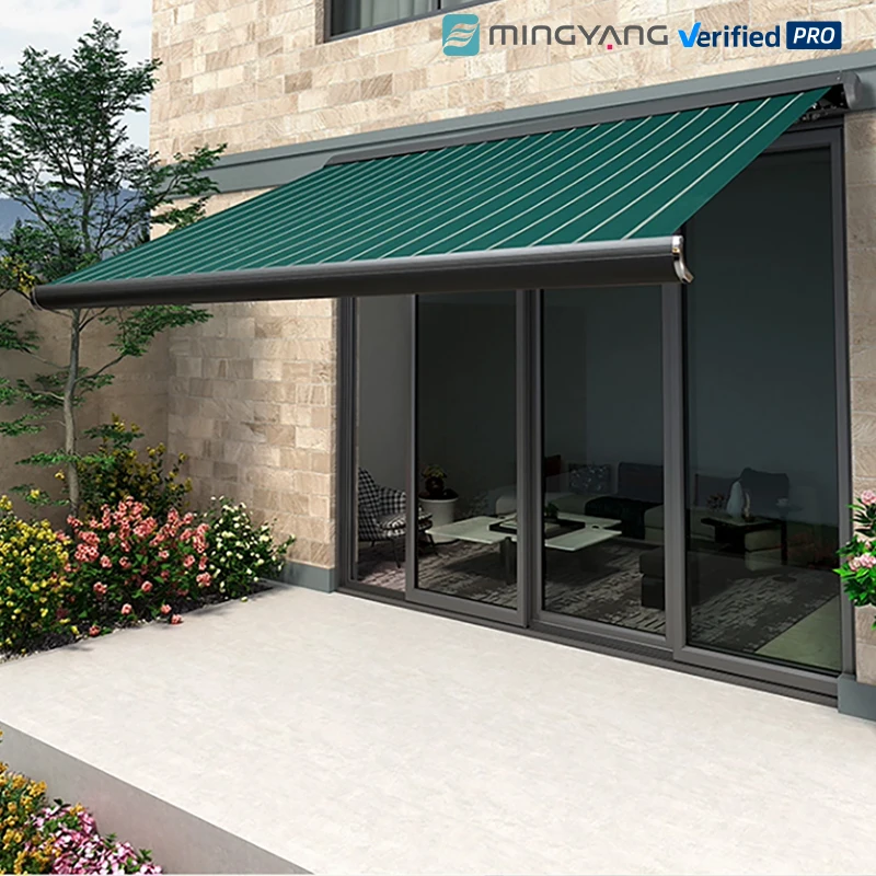 

Водонепроницаемая сверхмощная уличная электрическая выдвижная маркиза в белой рамке