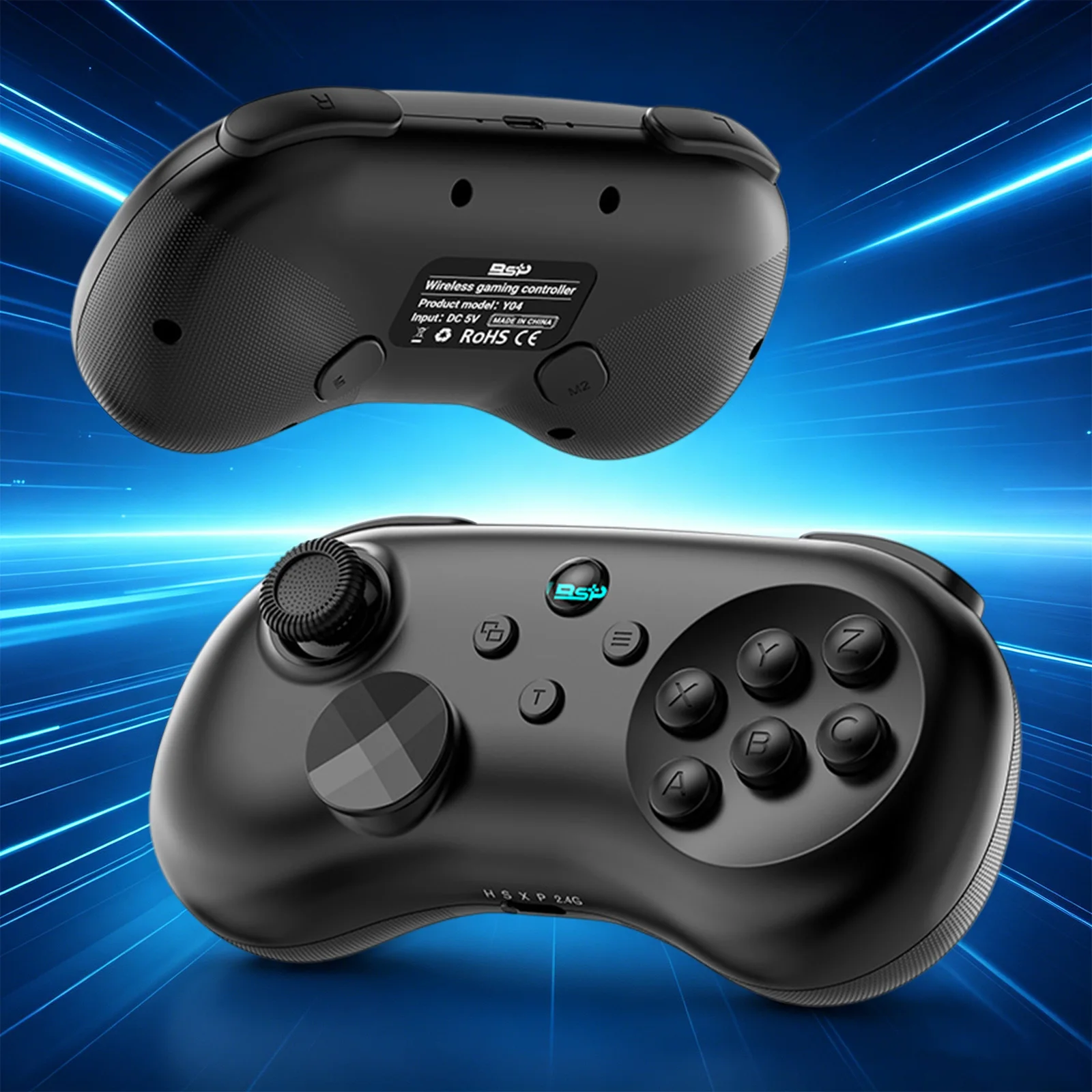 Y04 Hall-Effect Joystick Fighting Gamepad Turbo & Macro Back Buttons Adjustable Keycap Gaming Joysticks for PC/Mobile/PS 3/PS 4