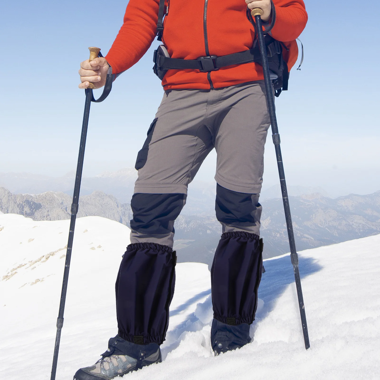 1Pair Outdoor Hiking Gaiters Waterproof Short Mountaineering Leg Protectors Snow Boot Gaiters Rain Shoe Covers for Walking