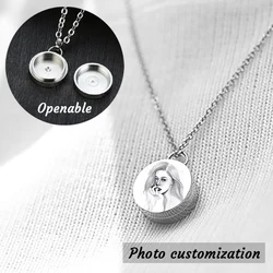 Classic Round Pendant for Women Elegant Necklace Openable Cremation Urn Keepsake Jewelry Stainless steel memorial pendant