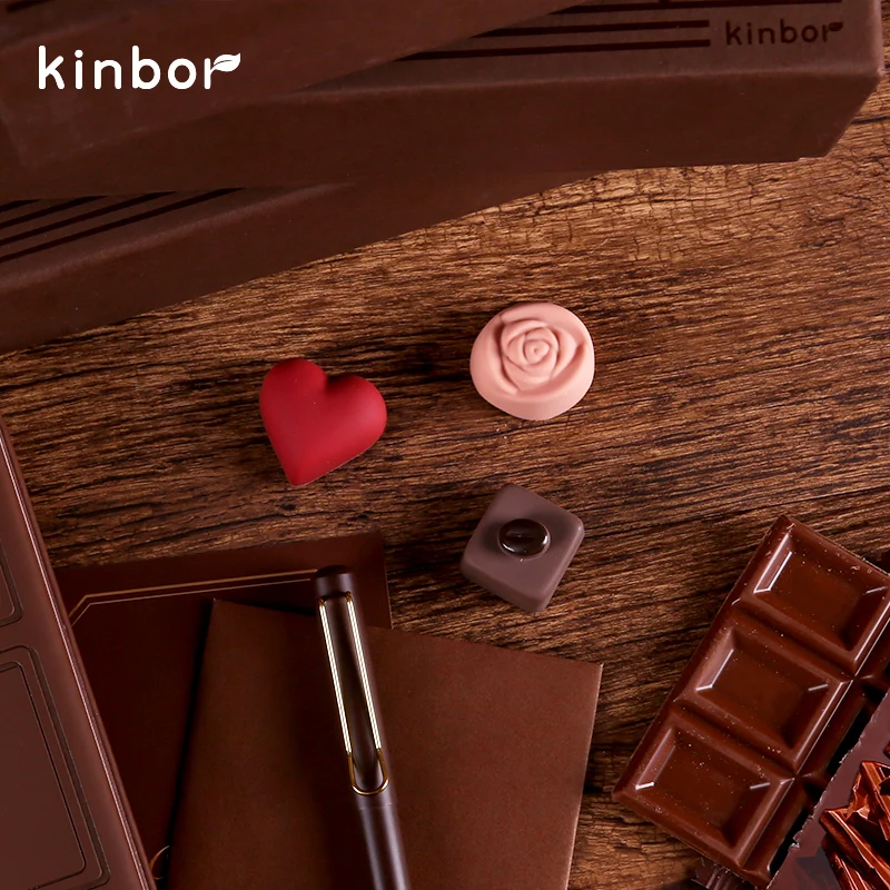 مجموعة مخطط أسبوعي من Kinbor دفتر ملاحظات مجلة الشوكولاتة مع قلم حبر غطاء PVC عادات وأهداف تعقب عيد الميلاد وعيد الحب