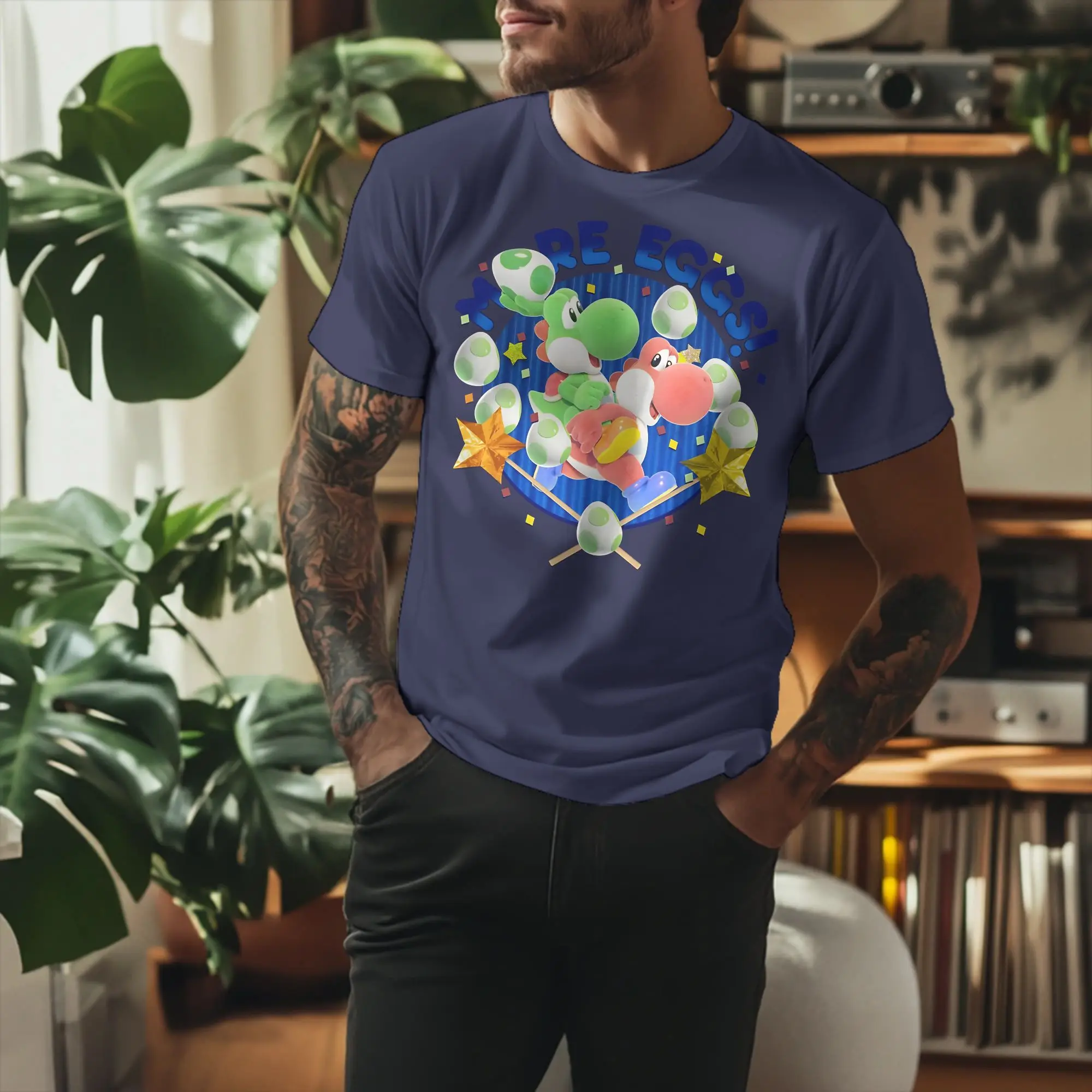 Camiseta Yoshi Crafted World More Eggs Riding Pals para hombre y mujer, ropa de algodón, camiseta de manga corta con cuello redondo, Idea de regalo