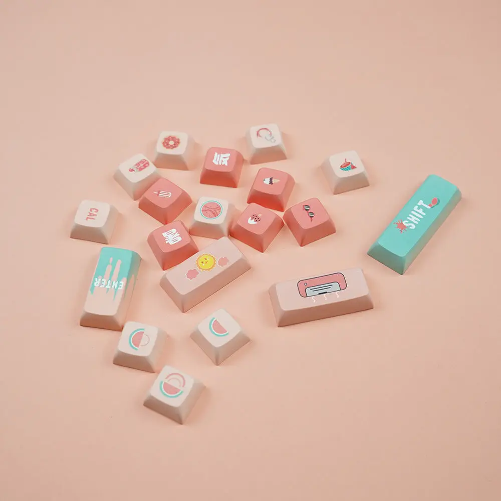 132 Keys PBT XDA Profile Summer Painting Keycaps for Mechanical Gaming Keyboard Custom MX Switch 6.25u XDA Keycap