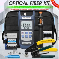 FTTH Cold Splicing Tool Kit Fiber Tool Set AUA-6S Fiber Cutter 10KM Red Light Pen Optical Power Meter