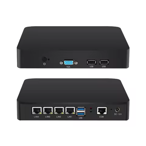 Fanless Mini PC Intel Celeron J6412 J4125 Processor 4x 2.5GbE Ethernet 4G/5G Modem Two SIM Slots Win10/11 Ubuntu OpenWrt