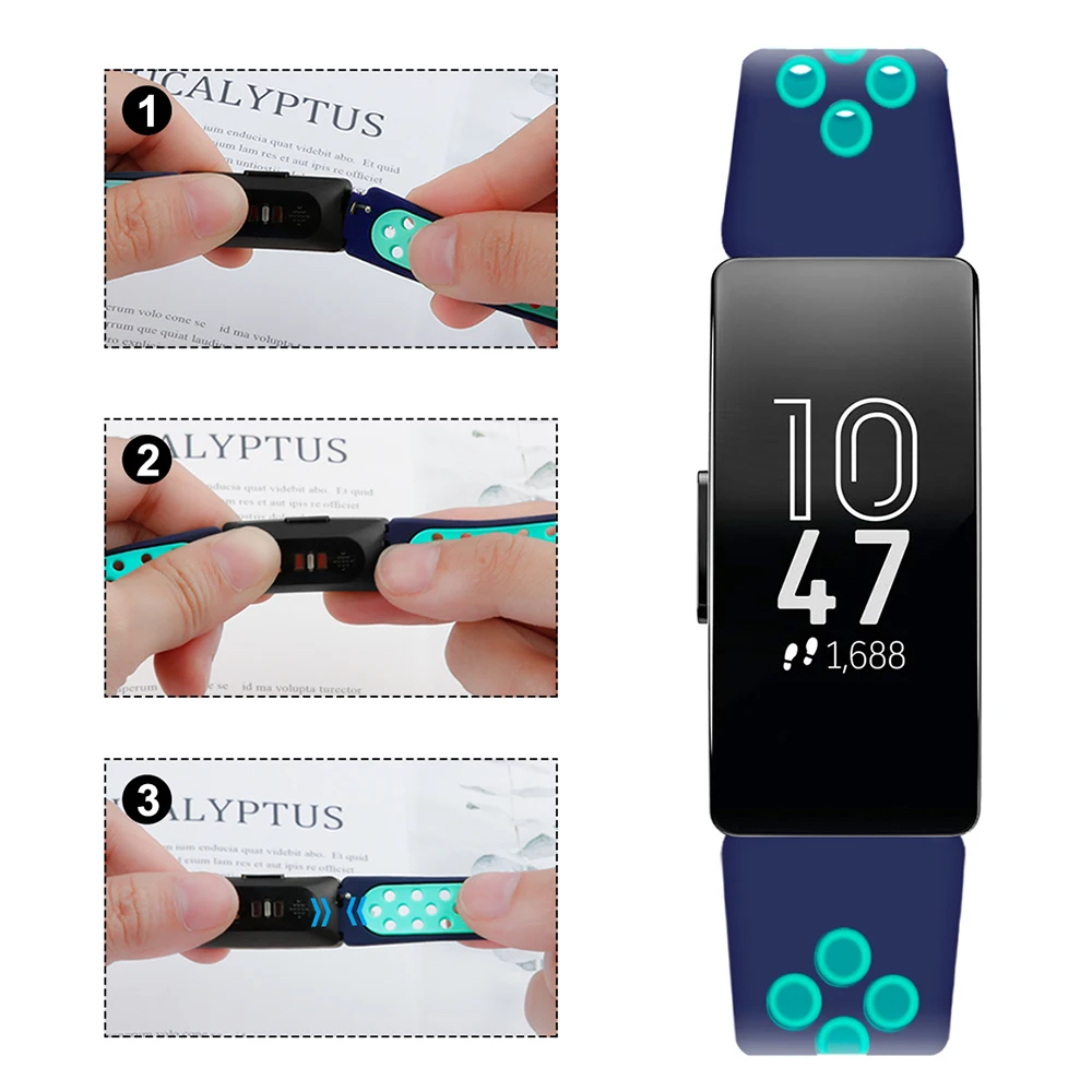 مزدوج اللون سيليكون حزام (Watch) ساعة ل Fitbit إلهام HR الرياضة حزام الذكية سوار اكسسوارات ل Fitbit إلهام