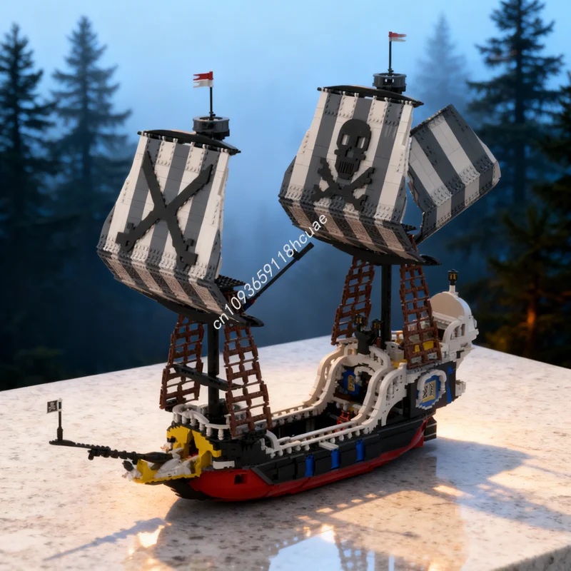 

4109pcs MOC Pirates I Deluxe Redbeard Runner Model Building Blocks Construction Christmas Gift Creative Toy Idea Education Brick