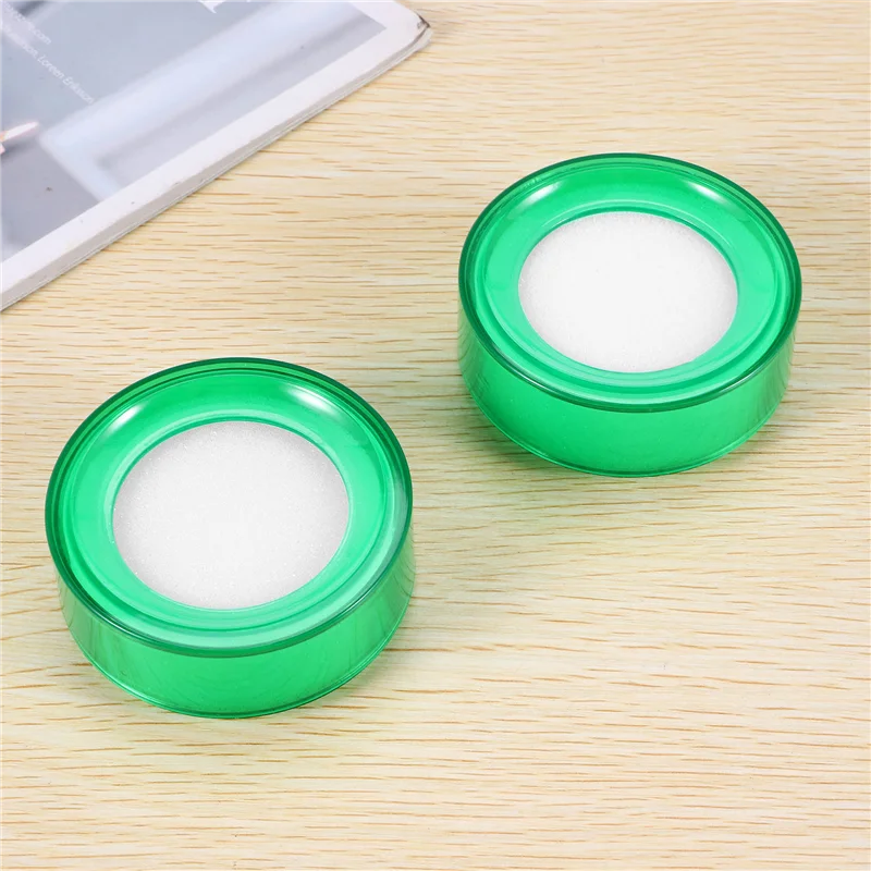 ABFN- Green Plastic 7Cm Dia Sponge Finger Wet Money Cashier 2 Pcs