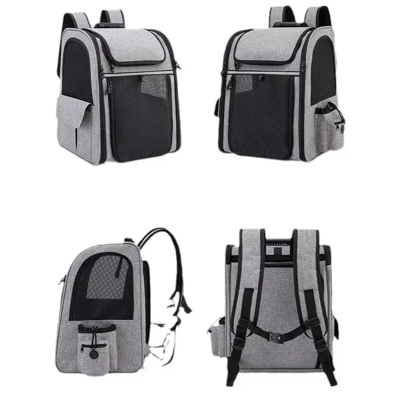 Expandable Travel Carrier with Safety Strap and Zipper Buckle, Cat Backpack, Collapsible Pet Travel Bag, Hot Sales