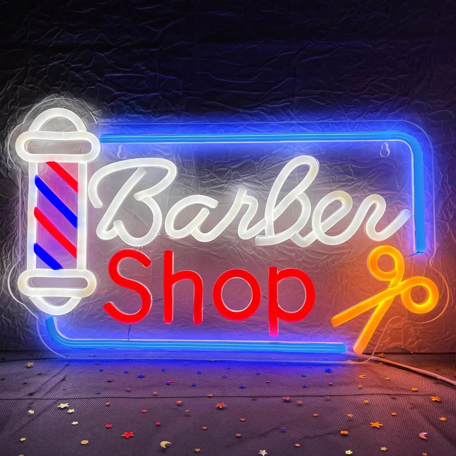

BarberShop Neon Sign USB Dimmable LED Neon Lights for Barber Shop Station Pole Hair Salon Decoration Signboard Light Gifts