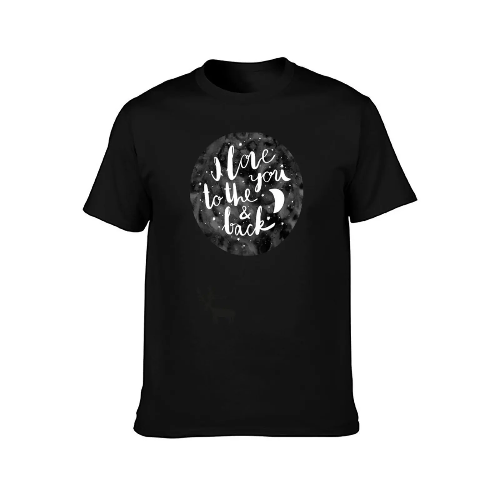 hand drawn cute illustration with a deer, ballon and text T-Shirt Art Pattern Printed Casual Top T-Shirt