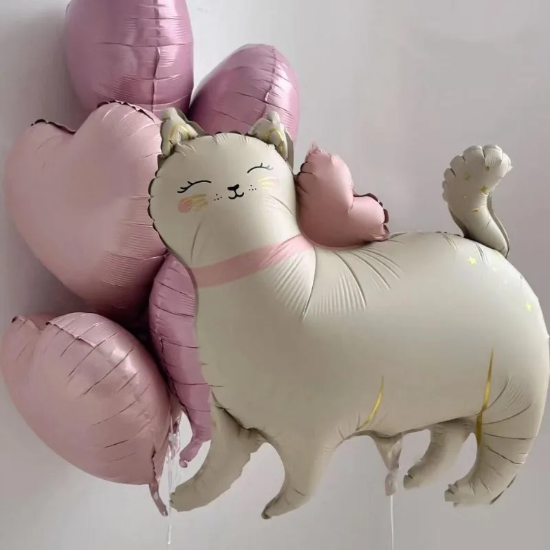 1 Stück Niedlicher Matter Tier-Folienballon Cartoon-Katze Heliumballon für Kinder und Erwachsene Geburtstagsparty Babyparty Dekoration Foto-Requisiten