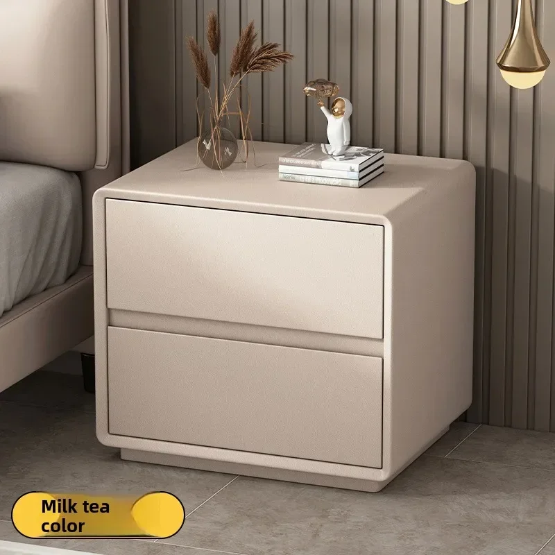 Stable Simple  modern solid wood paint bedside table Italian minimalist light luxury bedroom household small storage locker