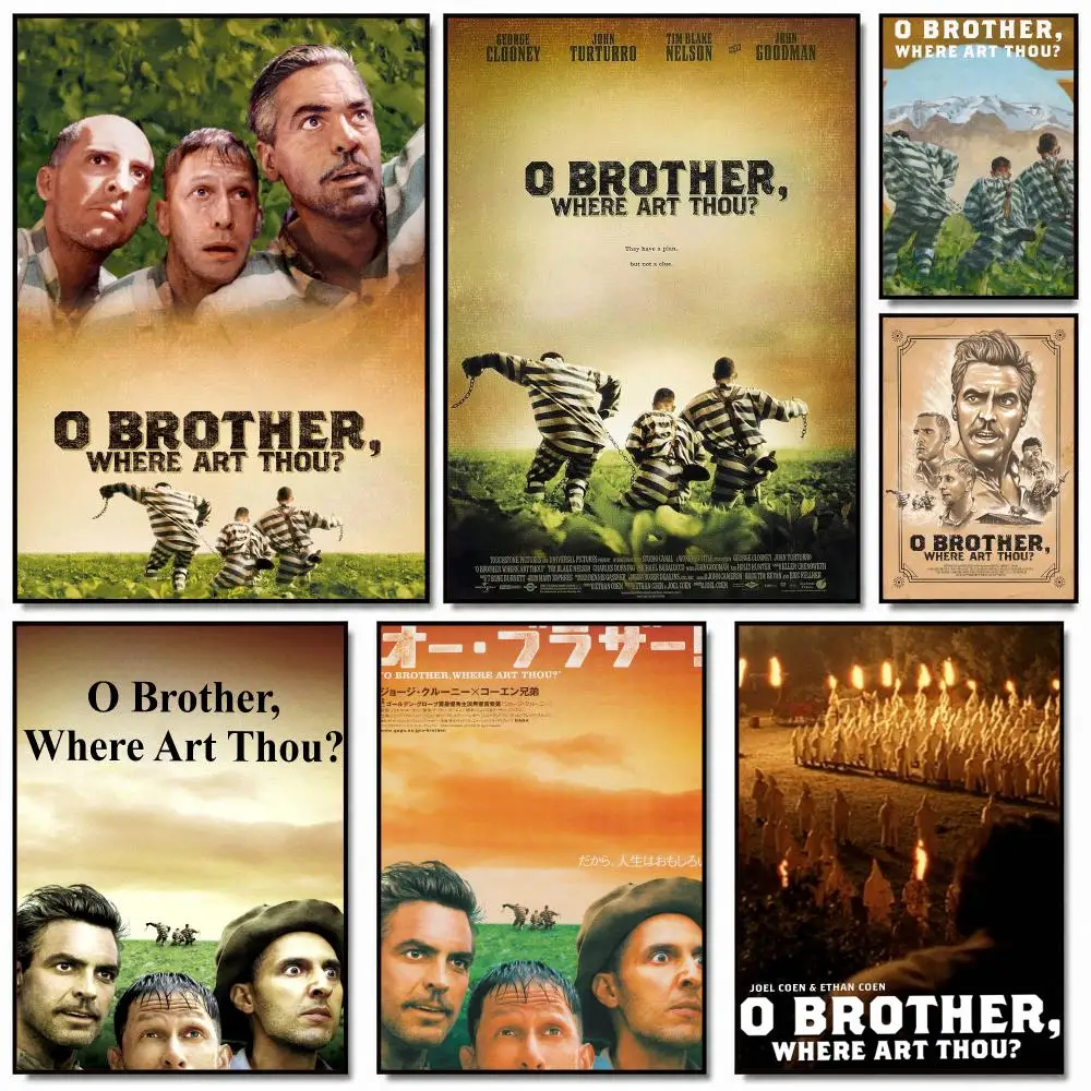 classic movie O-O Brother Where Art Thou-U Poster Removable Wall Sticker for Home Cafe Bar Office Interior Decor