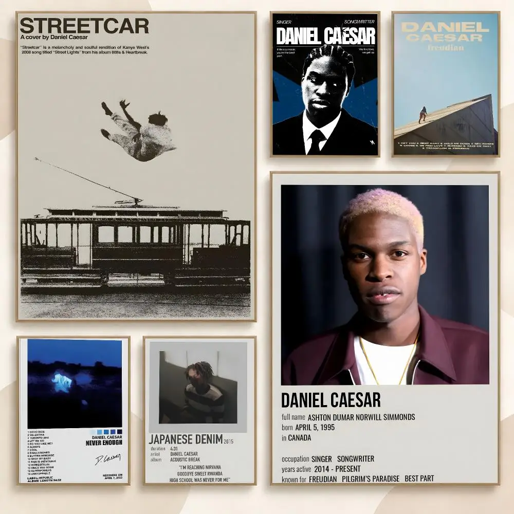 Daniel Caesar Singer Music Album 90s Retro Iconic Fan Poster Contemporary Wall Art Print for Bedroom & Living Room, Unframed