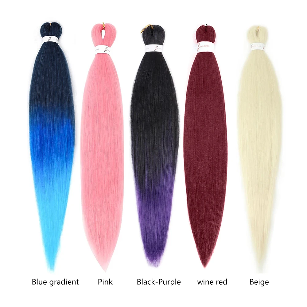 브레이딩 헤어 프리 스트레치 천연 이지 트위스트 브레이드 EZ 브레이딩 헤어 26인치 뜨거운 물 세팅 전문 합성 섬유