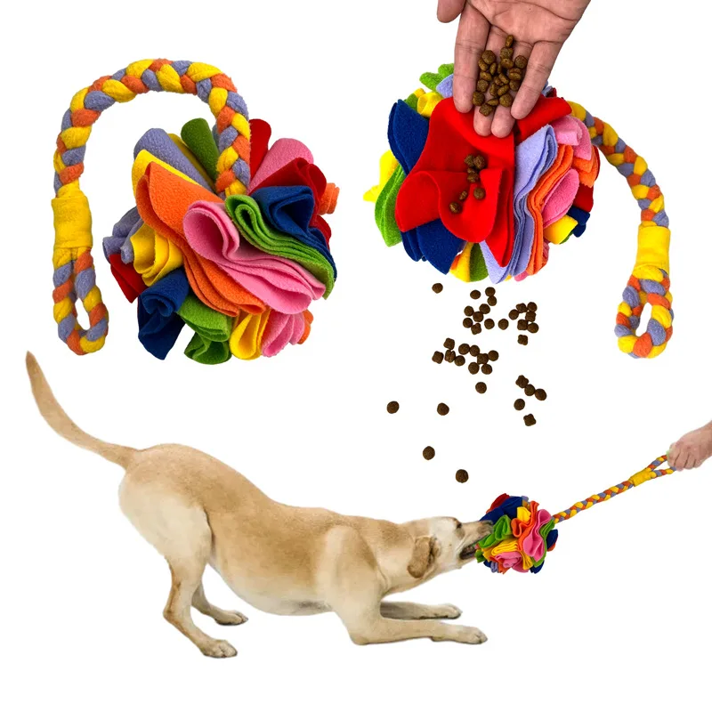 

Dog Toy Ball, Teething Educational Toys, Throwing Pet Sniffing Ball Plush Dog Toys