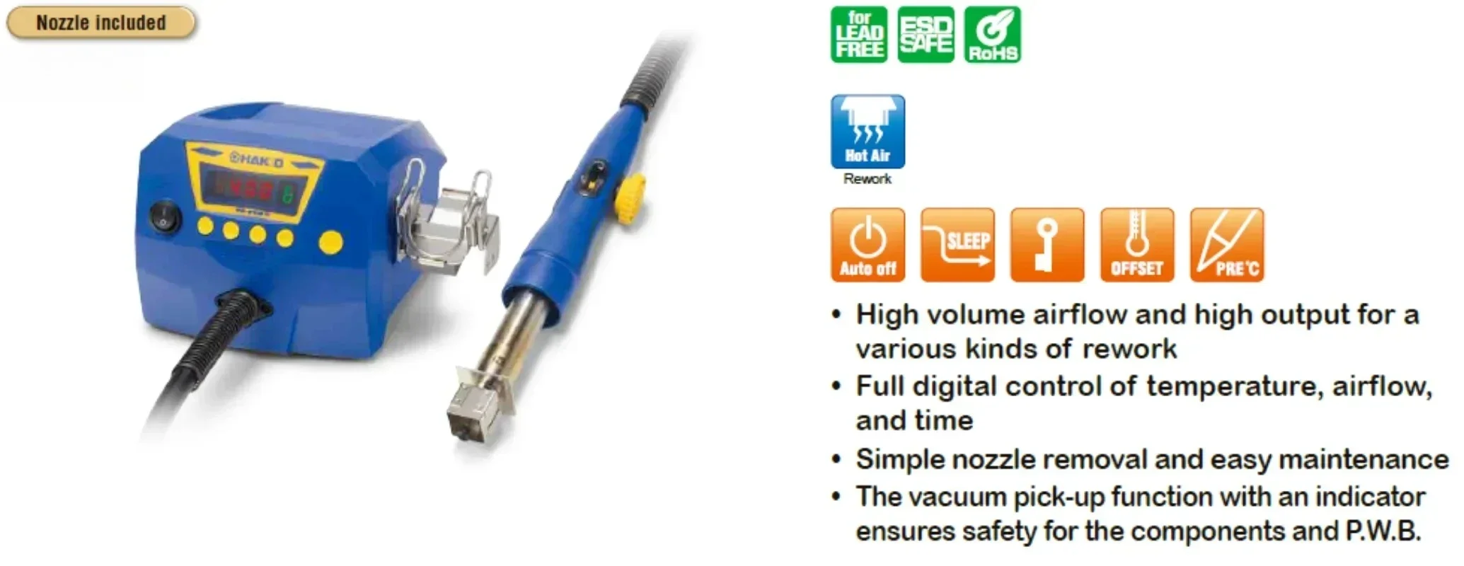 Digital Hot-Air SMD BGA Rework Tool FR810B HAKKO Original Lead Free Soldering FR-810B Desoldering Welding Repair Station