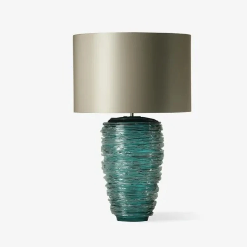 Chinese manufacturer of modern crystal glass table lamps with fabric lampshade bedside lamps