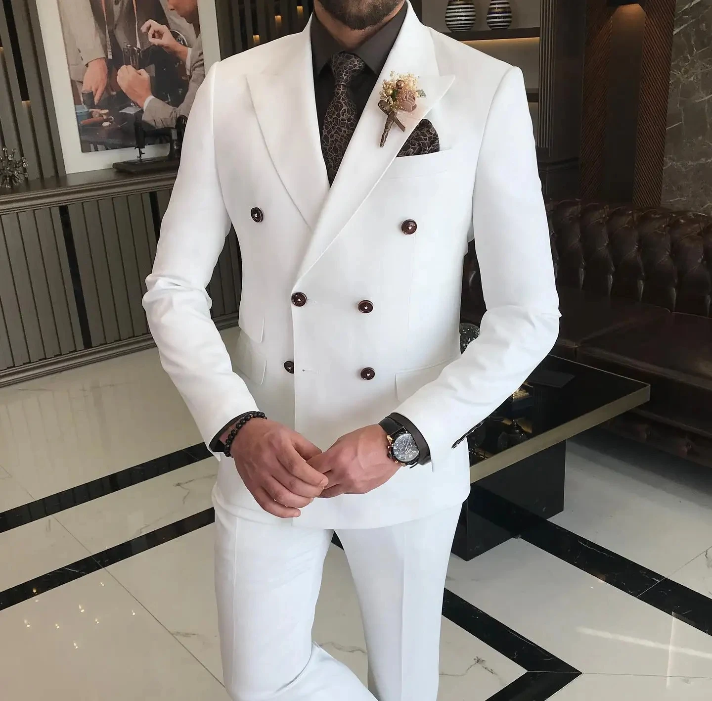 

Костюмы для мужчин, двубортные смокинги для мужчин, с остроконечными лацканами Terno Masculino, облегающая свадебная одежда для жениха, 2 шт., куртка + брюки