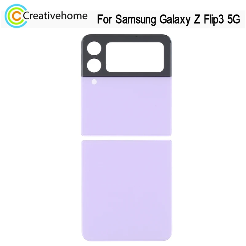 Glass Material Battery Back Cover For Samsung Galaxy Z Flip3 5G SM-F711B Rear Cover Repair Spare Part