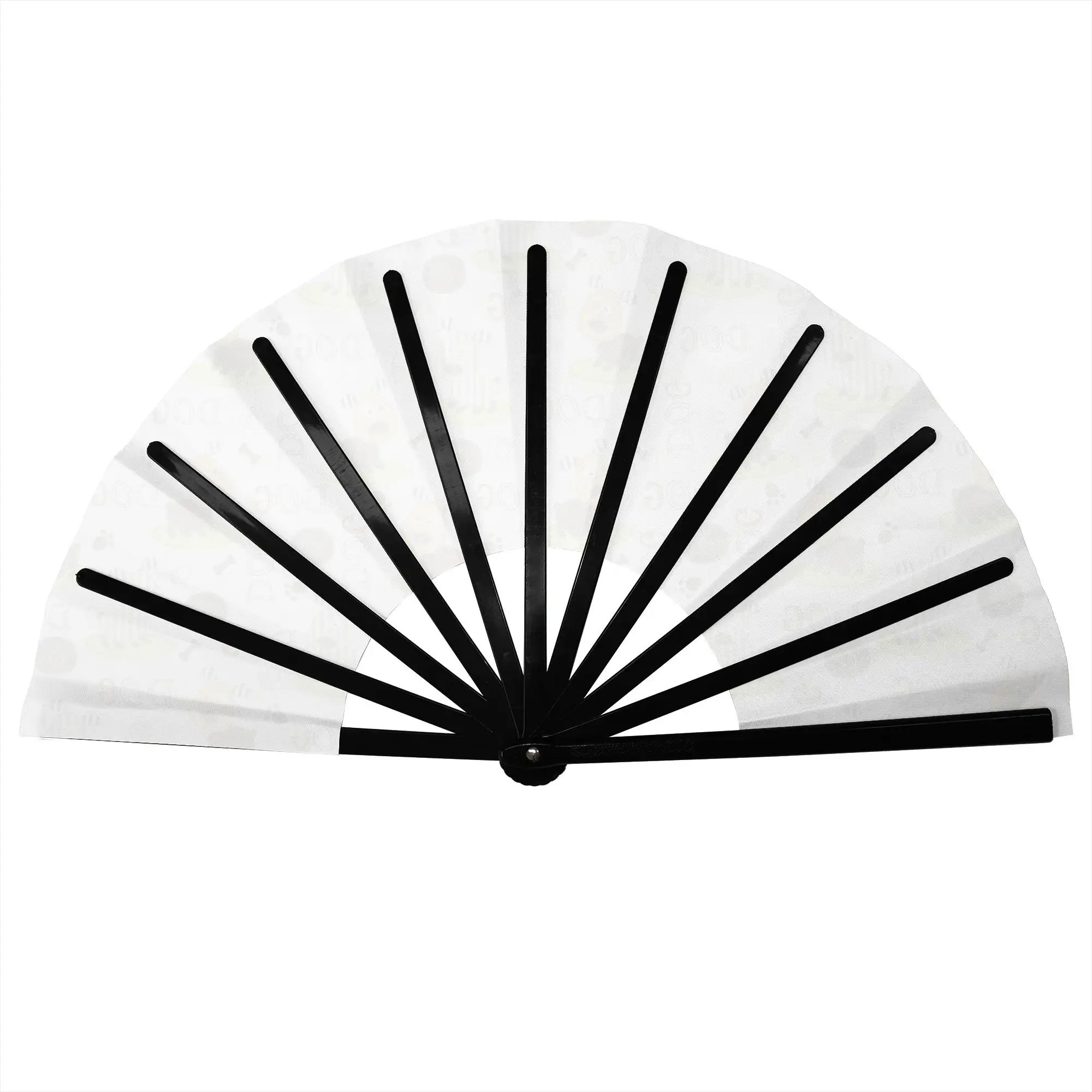 Customized Dog Paw Print Portable Pocket Fan Travel Pet Puppy Lover Polyester Folding Fan Chinese Dance Handheld Cooling Fans