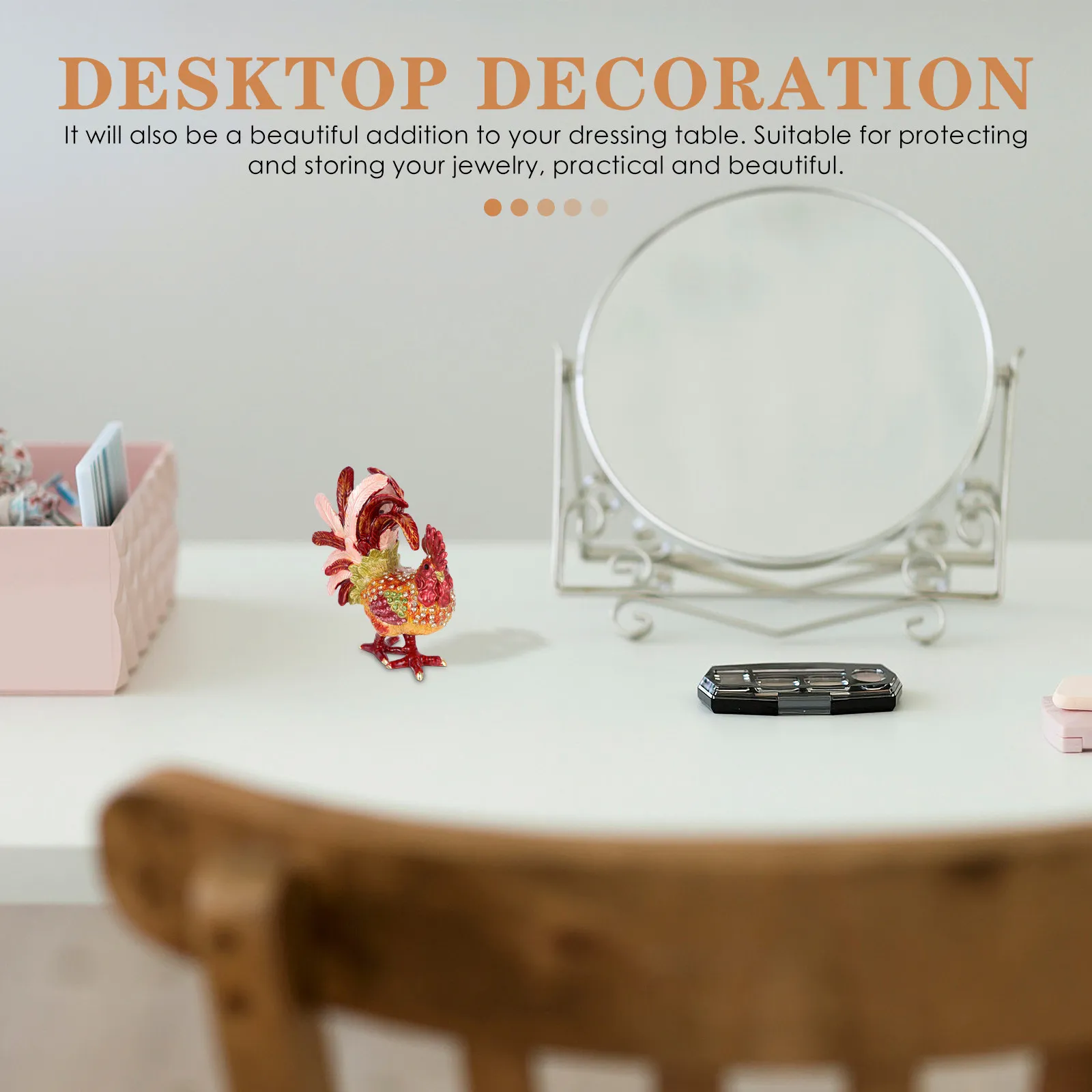 

Rooster Shaped Jewelry Box Alloy Jewelry Storage Case for Necklaces Bracelets Earrings Desktop Vanity Decor Organizer Trinket