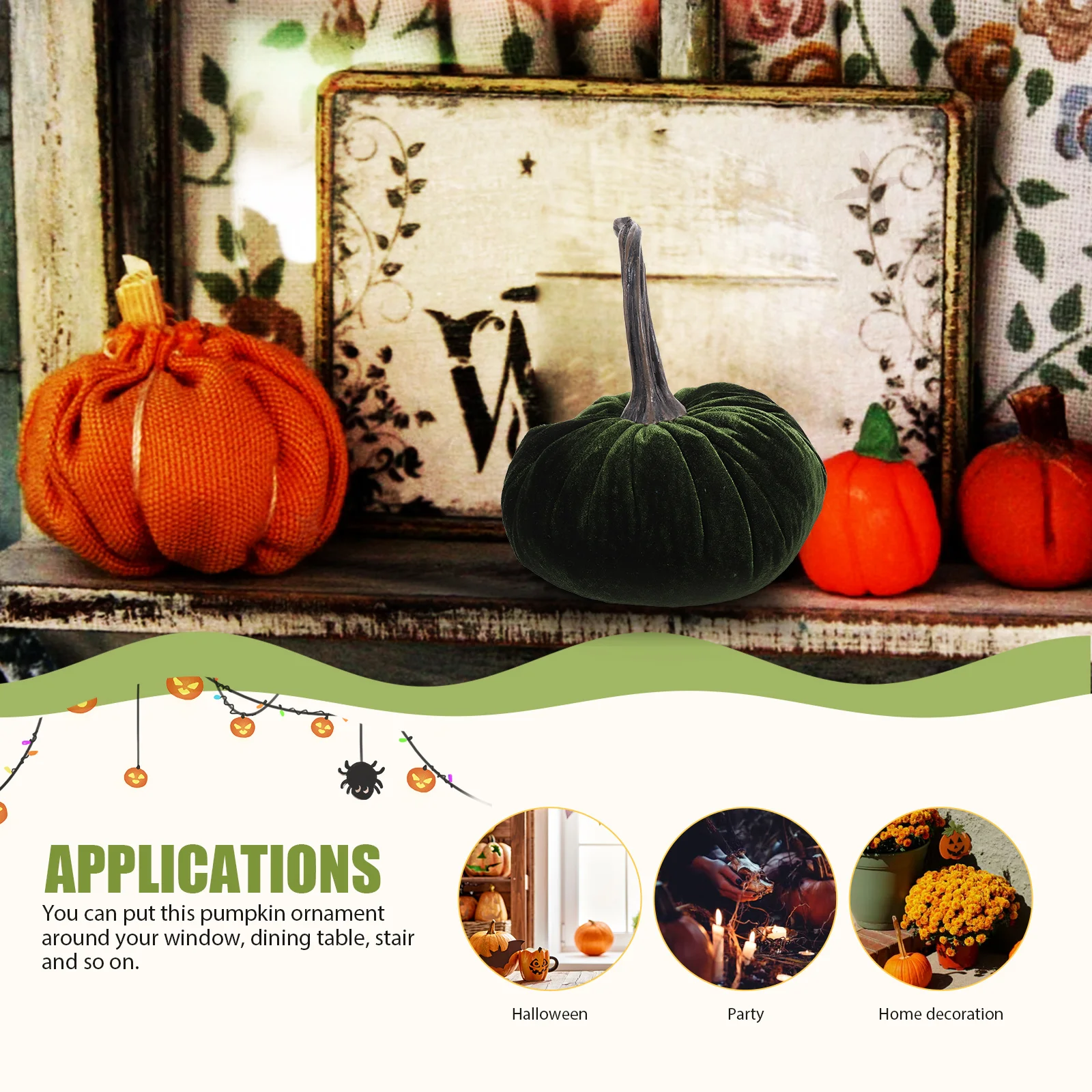 

2pcs Pumpkin Decorations Stuffed Halloween Home Party Decoration Simulation Stuffed Pumpkin for Indoor Window Stair DIY