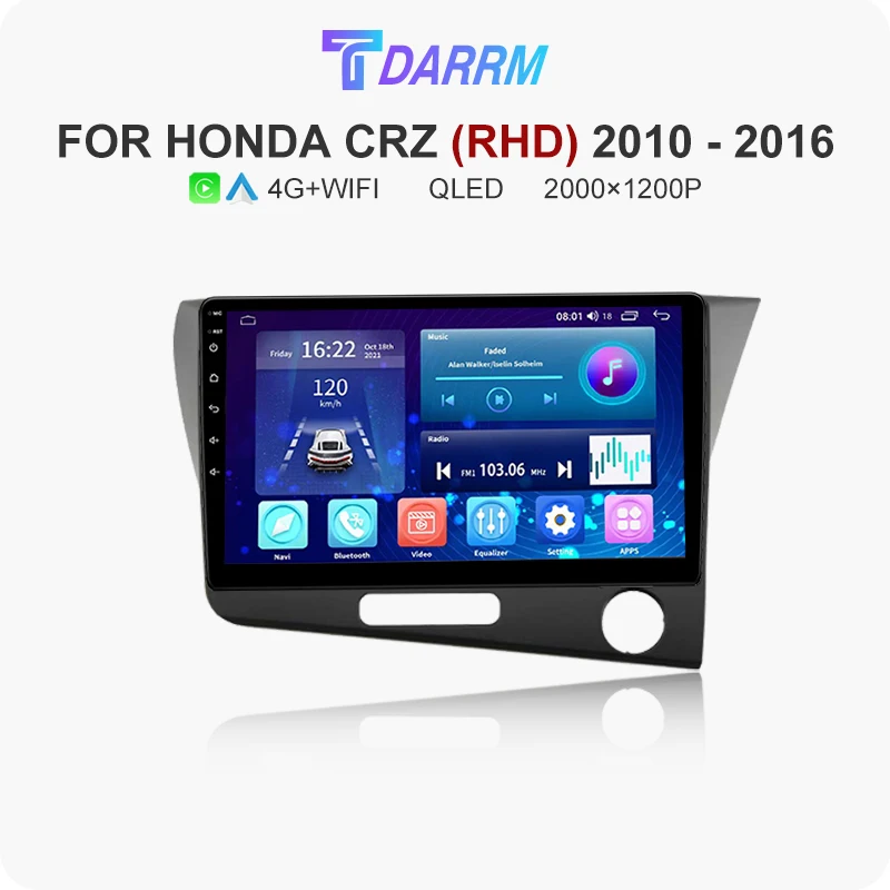 

Автомагнитола на Android 12,0 для HONDA CRZ 2006-2013 LHD, автомобильные стереосистемы 2 Din, видеоплеер, GPS-навигация, головное устройство 4G Carplay