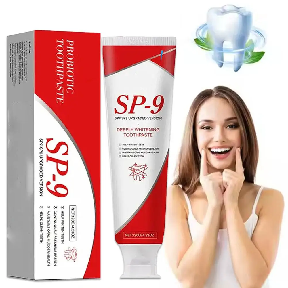 Sp9 Probiotic Brightening Teeth Toothpaste Plaque Stain Remove Oral Hygiene Cleaning Fresh Breath Dental Toothpaste