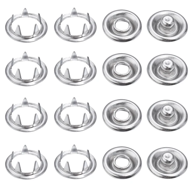 Lot de 50 boutons pression en métal, 7.5/9.5/11mm, attaches pour travaux manuels, couture de vêtements en cuir, sacs, accessoires de bricolage 2