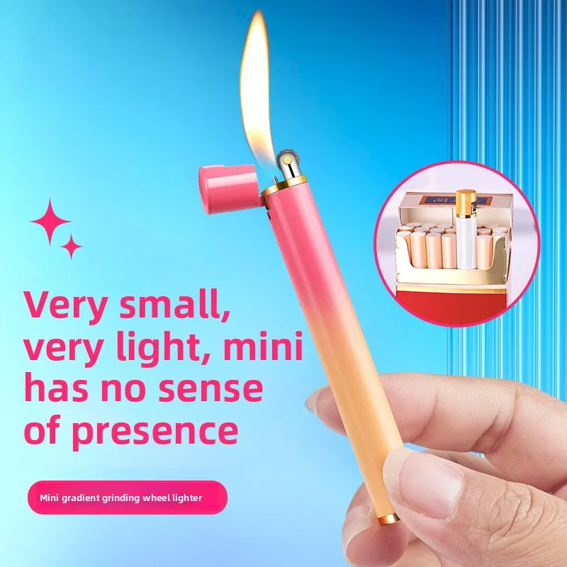 Mini Soft Flame Lighter Cigarette Style Grinding Wheel Flint Torch Gas Lighters Pocket Lighter Cigarette Accessories Gadget Gift - Image 2