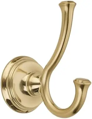 

TUNNY 2-Pack Champagne Gold Towel Hooks - Brushed Wall Mounted Robe Hook for Bathroom, Bedroom, Kitchen