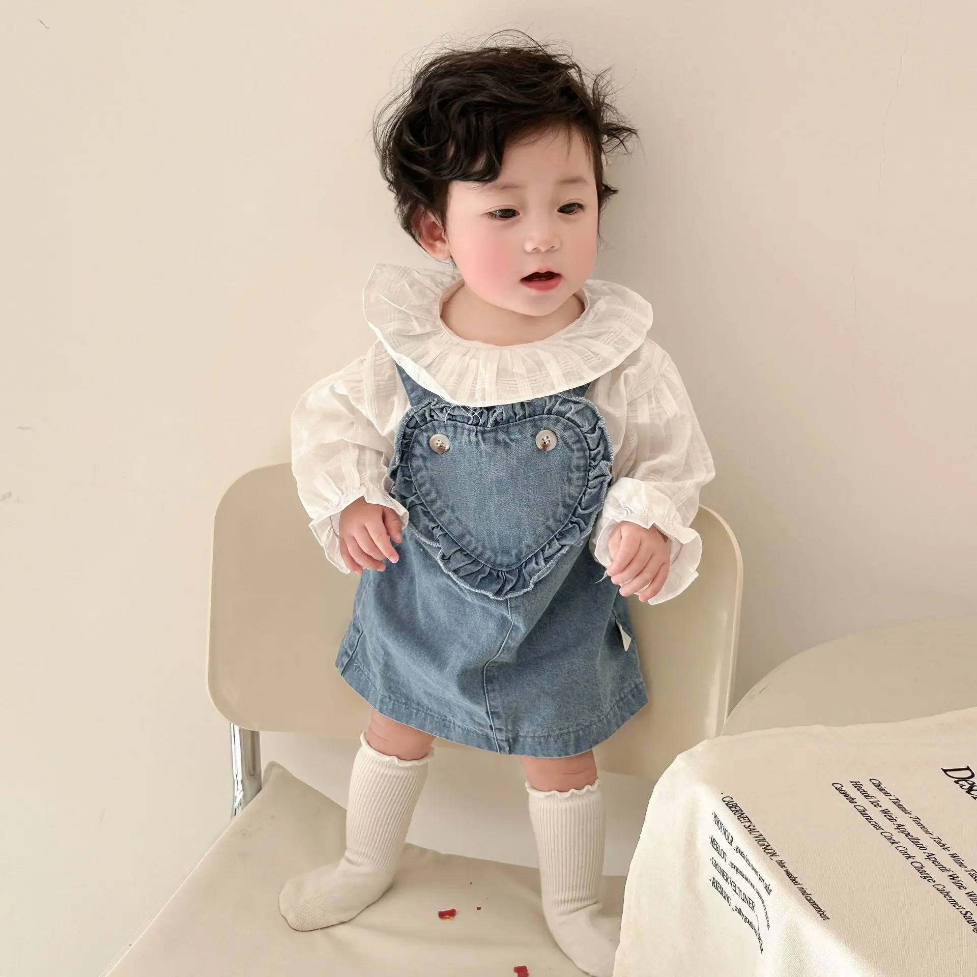 2024 Spring New Baby Girl Sleeveless Denim Strap Dress Infant Cute Sweet Princess Dress Girls Casual Vest Dress Toddler Clothes