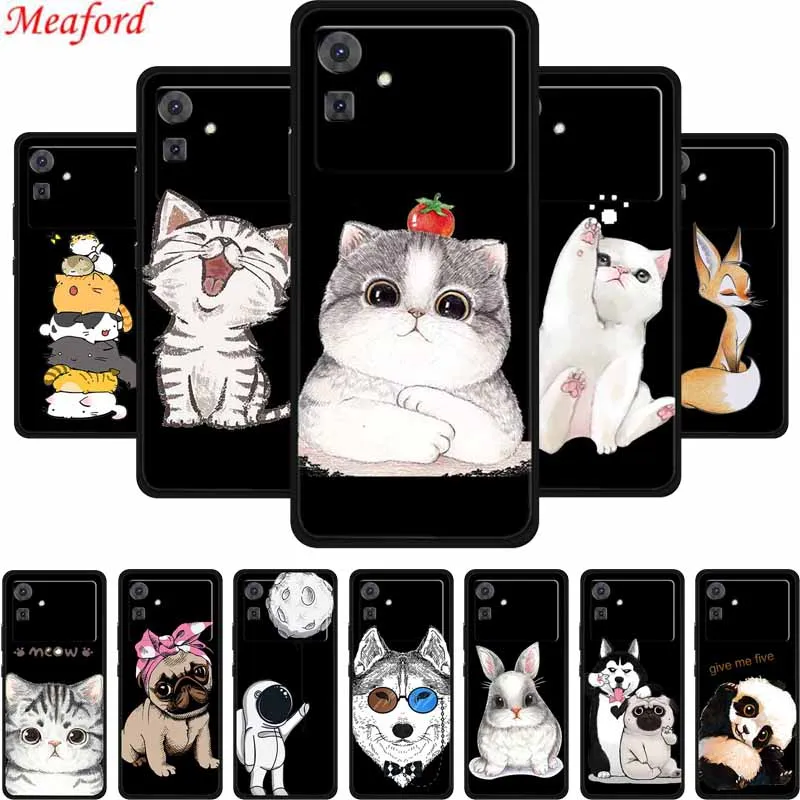 Funda For Cubot Note 21 Case Cute Cartoon Cat Black Silicone Soft Phone Case For Cubot Note 21 Back Cover Case 6.56