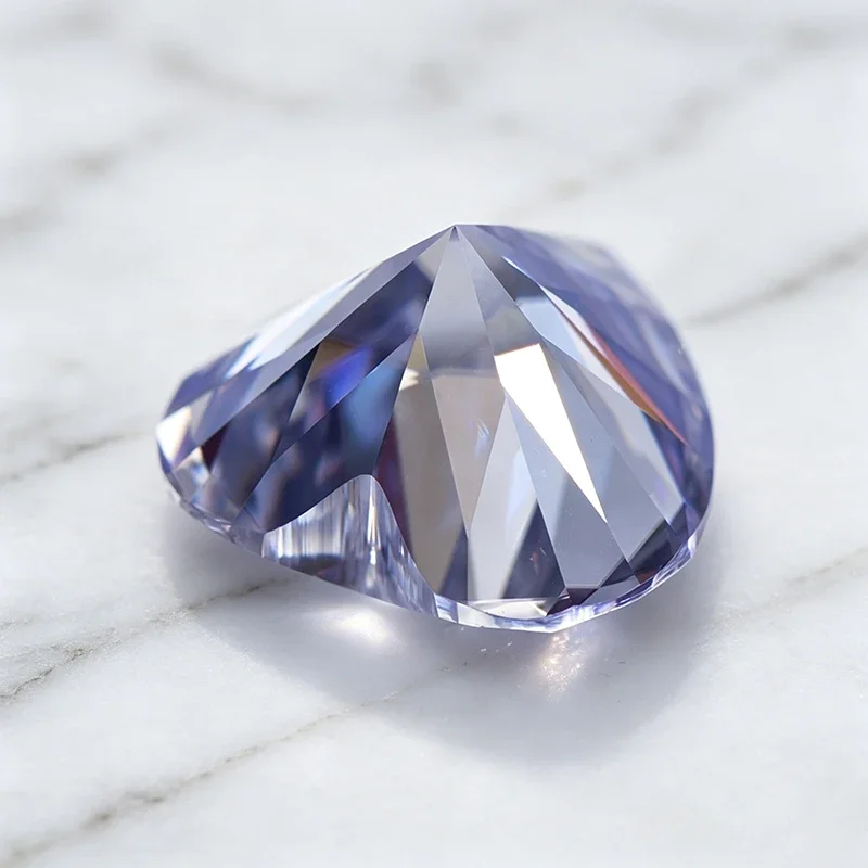 Moissanite Stone Heart Shape Lavender Color Lab Grown Gemstone for DIY Jewelry Rings Earrings Making Materials with Certificate