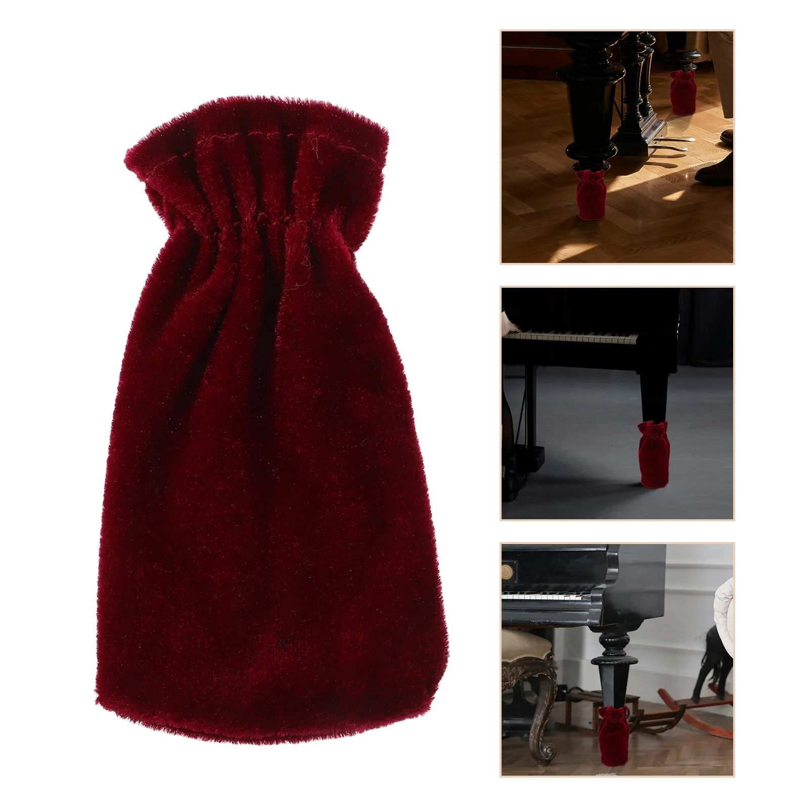 

3Pcs Piano Pedal Sleeves Easy Install Shielding Dust Protector for Keyboard Instruments Red Pedal Protector for Piano