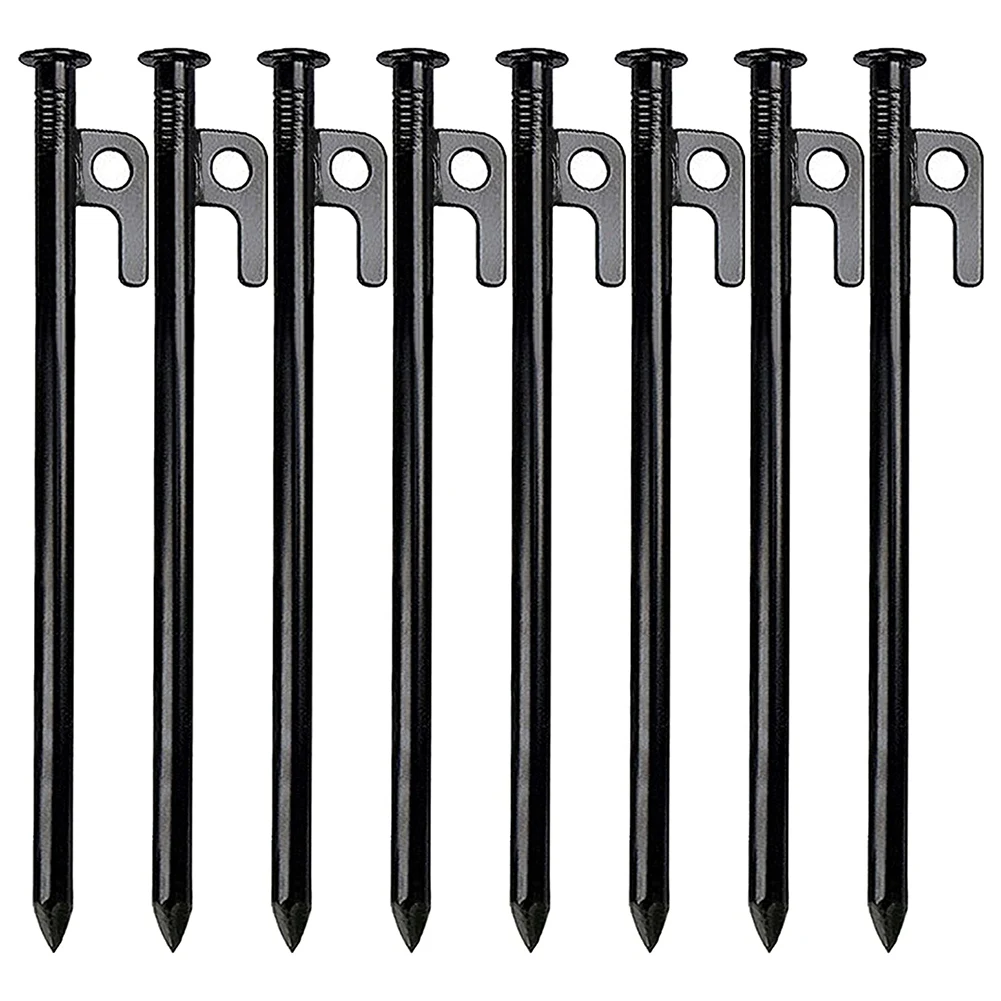 

8 Pack Tent Stakes Heavy Duty Metal Tent Pegs for Camping Steel Tent Stakes Unbreakable and Inflexible,40cm