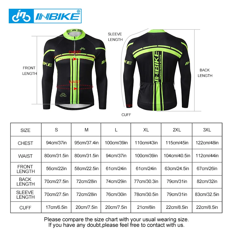 INBIKE Winter Cycling Jersey Set Long Sleeves Thermal Fleece Bicycle Cycling Clothing Men\'s MTB Roupa Ciclismo Masculino Hiking