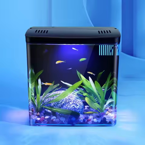 Tanque de peixes sala de estar pequeno mini tanque douyu mesa doméstica tanque ecológico auto circulante filtro traseiro tanque de peixes dourados