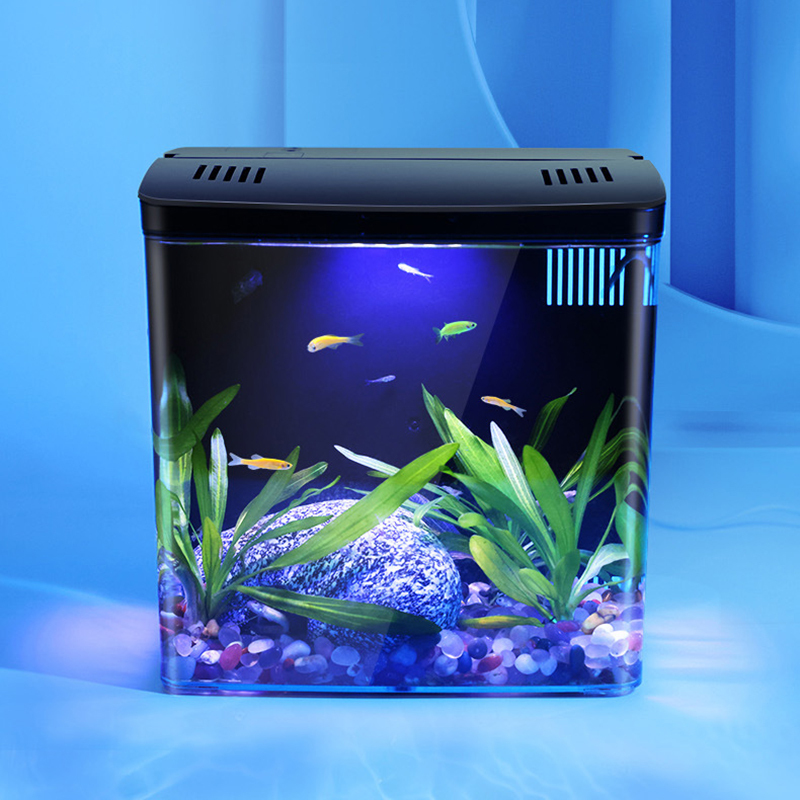  Fish tank living room small mini Douyu tank household tabletop ecological tank self circulating back filter goldfish tank 