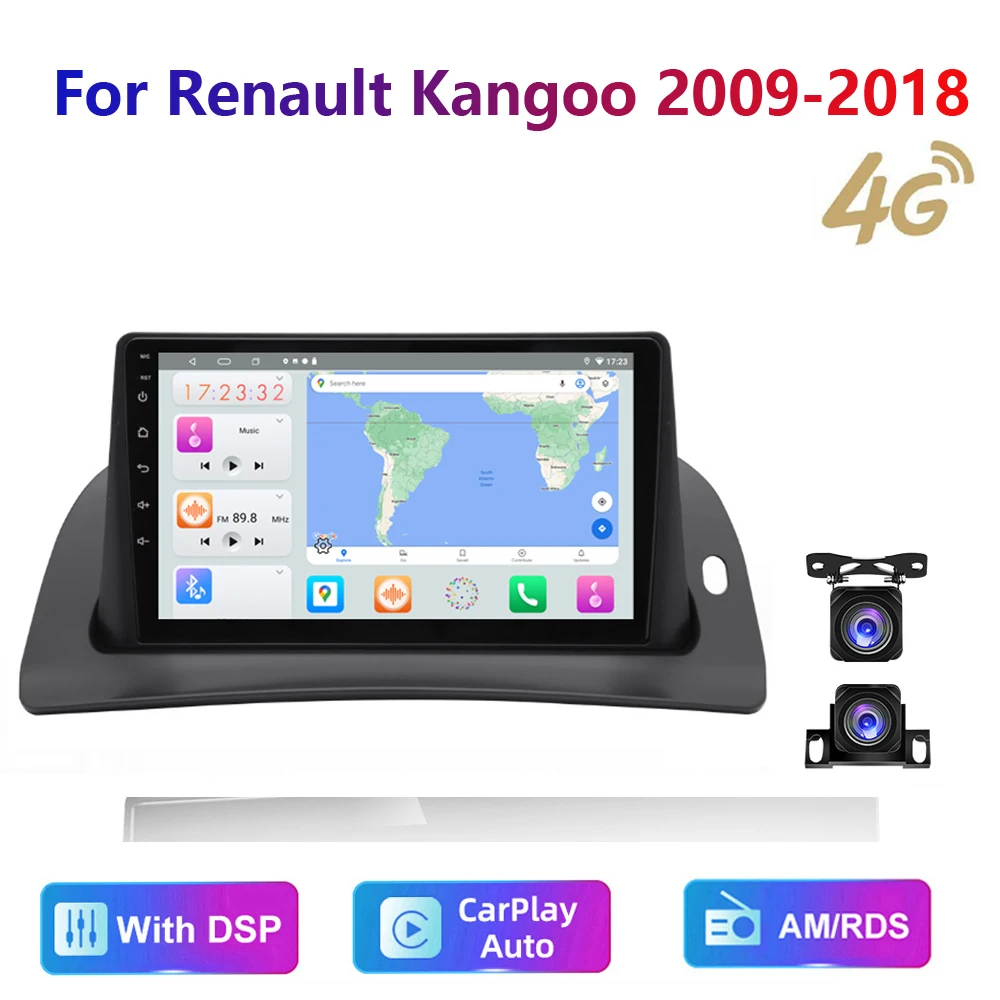 HD Multimedia For Renault Kangoo 2009-2018 Car Stereo Radio Android Video Navigation GPS Carplay 4G