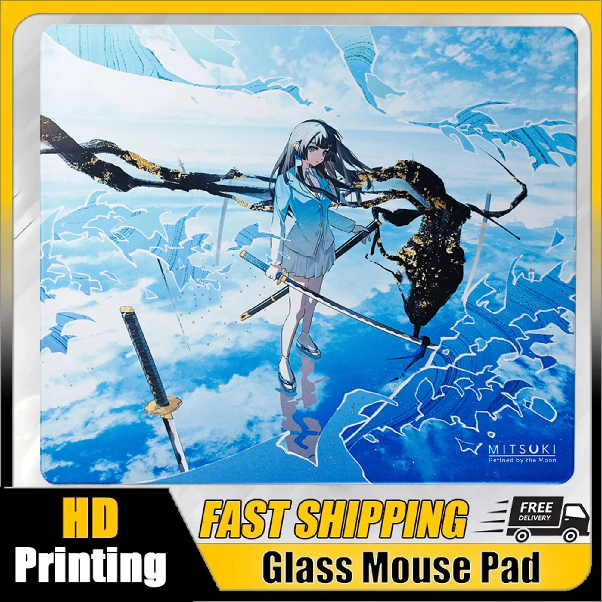 Skypad Abyss Gaming Mousepad M-Mitsuki Yusui YUME Upgrade Tempered Smooth Game Desk Mat FPS E-sports Customized Pads 450X400MM