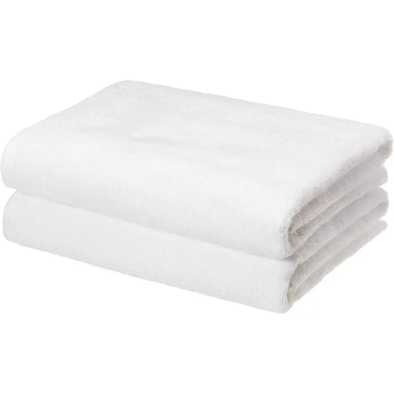 2 pack Quick-Dry Oversize Bath Towel, 100 Cotton, White, 54